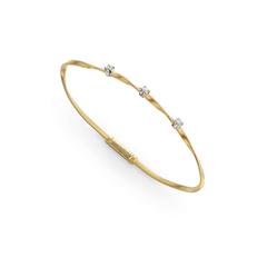 Marco Bicego Marrakech Collection 18k Yellow Gold and Diamond Stackable Bangle 7 Inch (BG337 B YW)