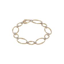 Marco Bicego 18 Karat Yellow And White Gold 0.18 Ct Diamond Marakech Onde Bracelet 7.5 Inch