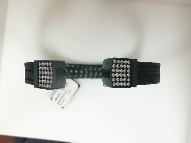 Jason Of Beverly Hills Braided Black Steel Open Bangle With 1.00 Ct Diamond Tips
