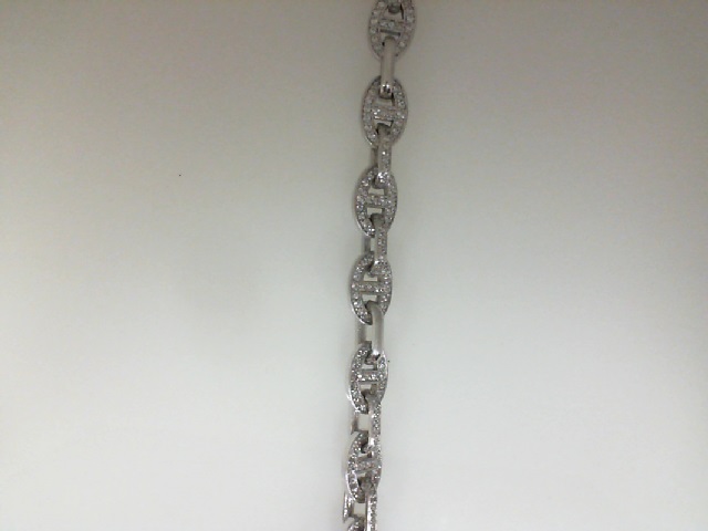 Jason Of Beverly Hills 18 Karat White Gold Hermes 2.26 ct Diamond Link Bracelet with 14 kt lobster