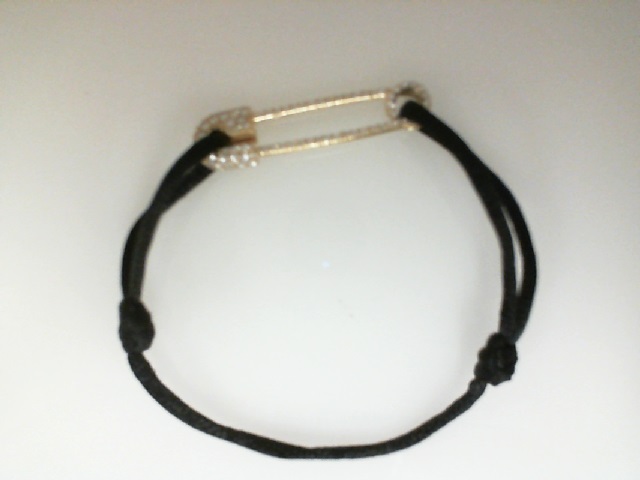 Jason Of Beverly Hills 14 Karat Yellow Gold And Black Satin Strap 1.09 Cts Diamond Trust  Bracelet