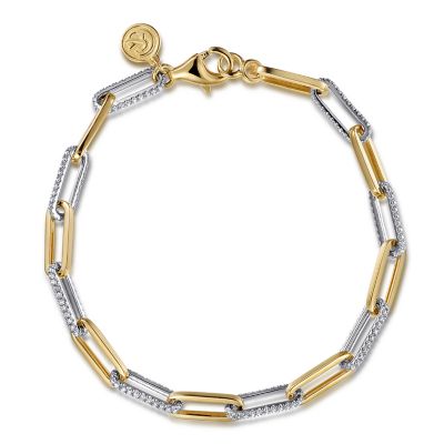 Gabriel & Co 14K White-Yellow Gold Diamond Bracelet 1.04 cts
