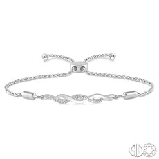 Sterling Silver Infinity Swirl Bracelet With 0.07Tw Round Diamonds