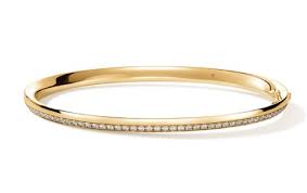 Hearts On Fire 18 Karat Yellow Gold Barre Pave Diamond Bangle 0.70 Ct