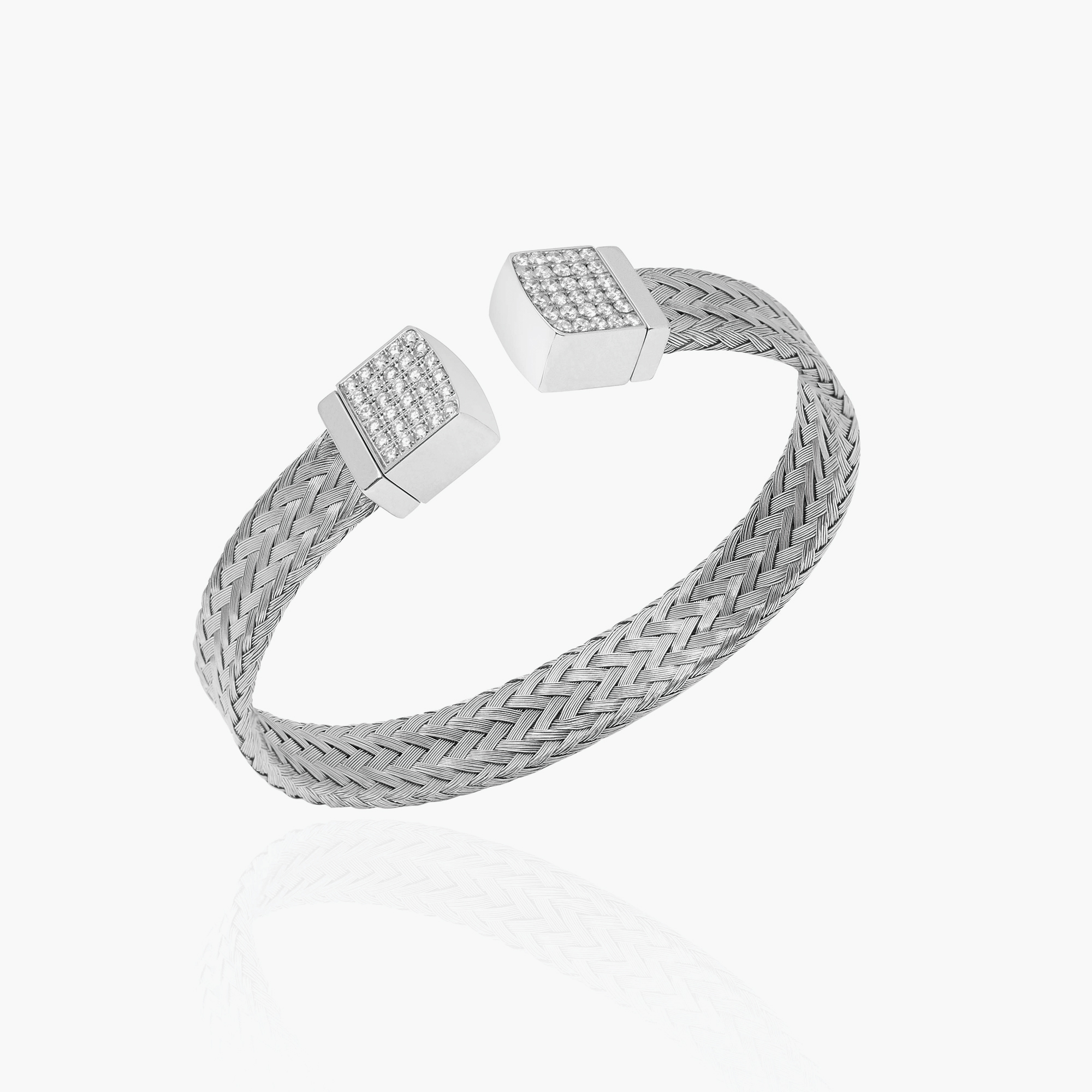 Jason Of Beverly HillsThe Mesh Bracelet With Iinterchangeable Ends Round Diamonds At 1.00TW