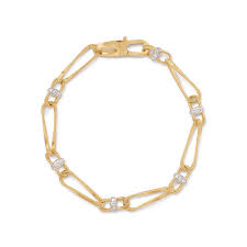 Marco Bicego Marrakech Onde 18K Yellow Gold Twisted Coil Link Bracelet With Diamonds 0.30ctw
Length/Size: 7.5