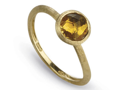 Marco Bicego: 18 Karat Yellow Gold Jaipur Fashion Ring With Round Citrine