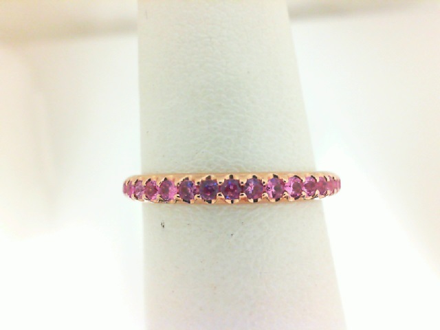 14 Karat Rose Gold Fashion Ring With 19=0.34Tw Round Pink Sapphires