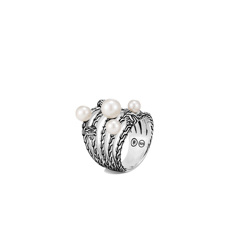 John Hardy: Classic Chain Silver Ring With 4-7mm Freshwater Pearl
Ring Size: 7