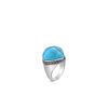 John Hardy:  Classic Chain Sterling Silver Sugarloaf Ring With 16.5X16.5mm Turquoise
Ring Size: 7