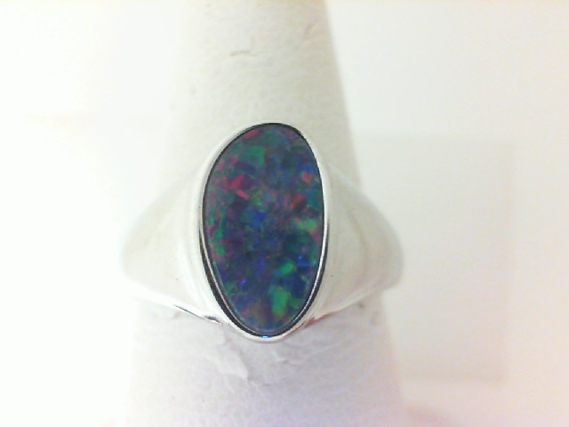 Sterling Silver Doublet Opal Ring