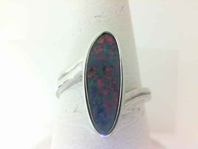 Sterling Silver Doublet Opal Ring