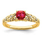 Yellow Gold 14 Karat Fashion Ring With One 5.00Mm Round Ruby