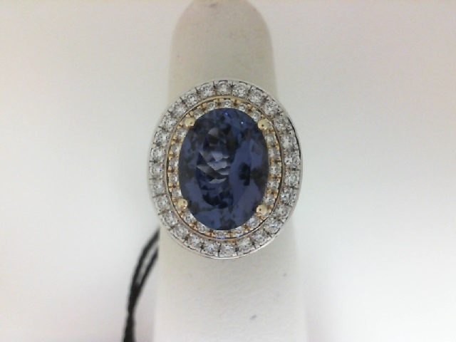 Jason Of Beverly Hills 18 Karat White And Yellow Gold 3.72 Ct Tanzanite And 1.78 Ct Diamond Ring