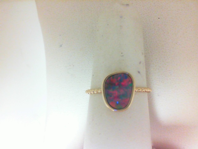 Yellow Gold 14 Karat Doublet Opal  Ring
