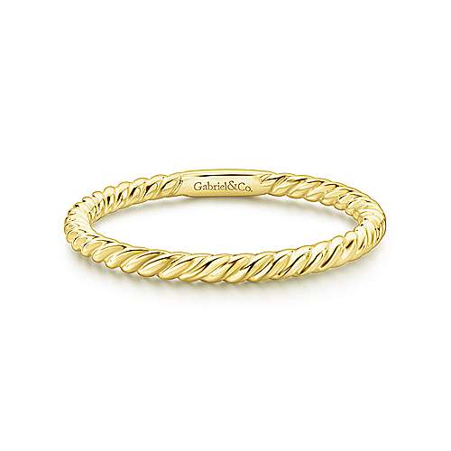 Gabriel & Co14 Karat Yellow Gold Twisted Rope Stackable Ring