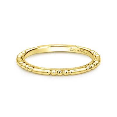 Gabriel & Co 14 Karat Yellow Gold Bujukan Bead Stackable Band