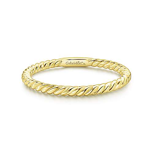 Gabriel & Co14 Karat Yellow Gold Twisted Rope Stackable Ring