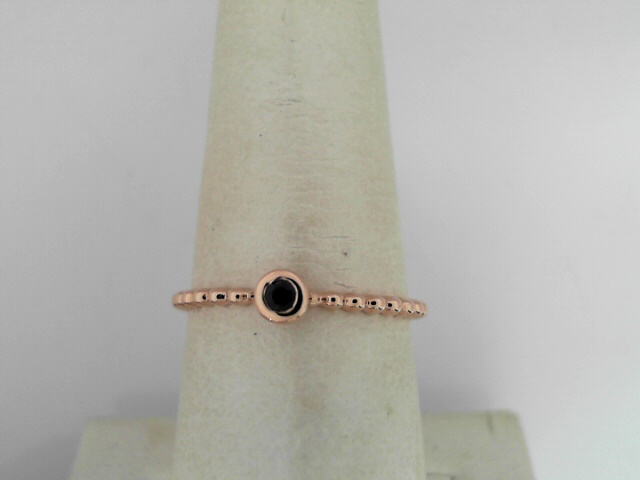 14 KARAT ROSE GOLD BRAIDED SHANK WITH SAPPHIRE BEZEL RING 0.09CTW 
SIZE 7