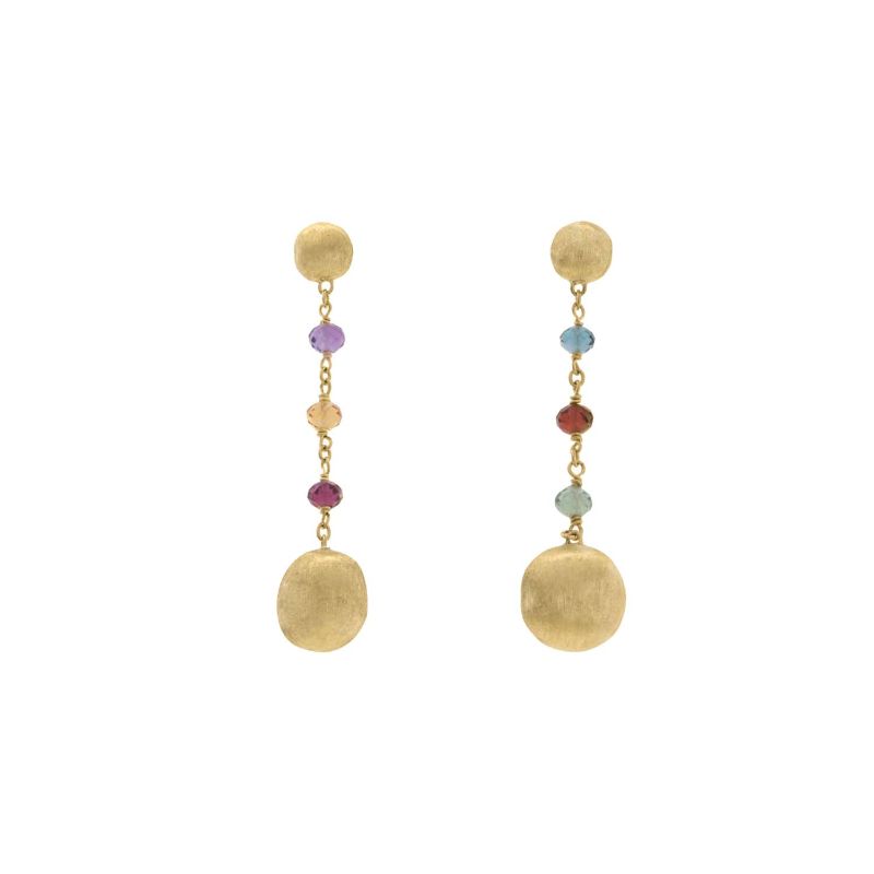 Marco Bicego: 18 Karat Yellow Gold Africa Gemstone Drop Dangle Earrings