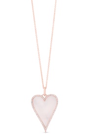 14 Karat Rose Gold  Pendant Heart Of Stone Pendant With One 2.59Ct Heart Mother Of Pearl And 66=0.17Tw Diamonds 
*Chain not included