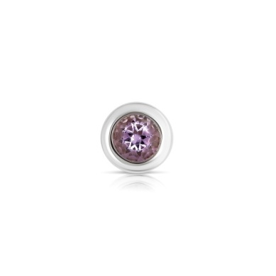 14 KARAT WHITE GOLD FEBRUARY BIRTH STONE AMETHYST CHARM 0.06CTW