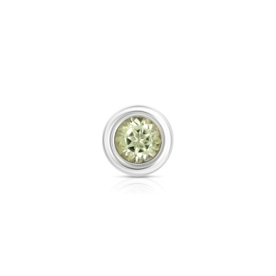 14 KARAT WHITE GOLD AUGUST BIRTH STONE PERIDOT CHARM 0.07CTW