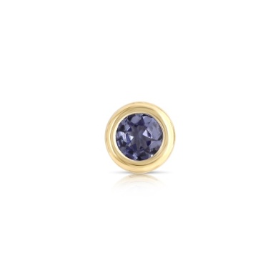 14KARAT YELLOW GOLD DECEMBER BIRTH STONE BLUE TANZANITE CHARM 0.06CTW