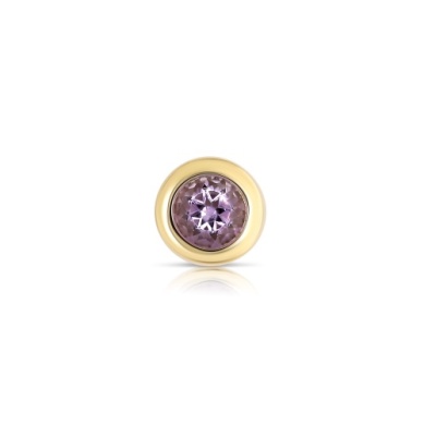 14 KARAT YELLOW GOLD FEBRUARY BIRTH STONE AMETHYST CHARM 0.06CTW
