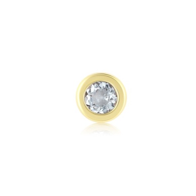 14 KARAT YELLOW GOLD MARCH BIRTH STONE AQUAMARINE CHARM 0.06CTW