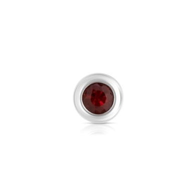 14 KARAT WHITE GOLD JULY BIRTH STONE RUBY CHARM 0.07CTW
