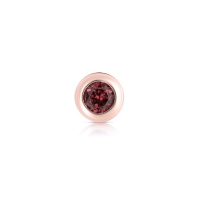 14 KARAT ROSE GOLD JANUARY BIRTH STONE GARNET CHARM 0.09CTW