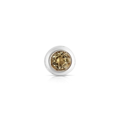14 KARAT WHITE GOLD NOVEMBER BIRTH STONE CITRINE CHARM 0.06CTW