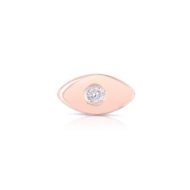 14 KARAT ROSE GOLD HATERS GONNA HATE EVIL EYE CHARM WITH DIAMOND 0.01CTW