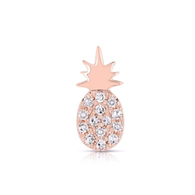 14 KARAT ROSE GOLD SWEET ON THE INSIDE PINEAPPLE CHARM WITH DIAMONDS 0.03CTW