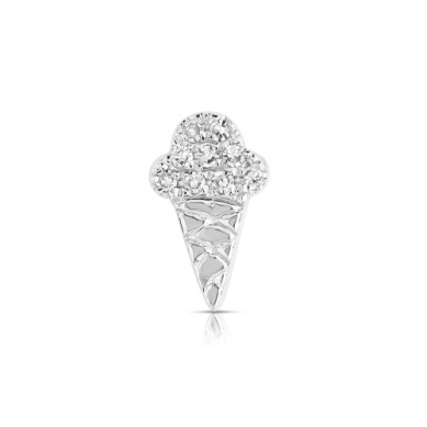 14 KARAT WHITE GOLD GUILTY PLEASURES ICE CREAM CONE CHARM WITH DIAMONDS 0.02CTW