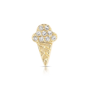 14 KARAT YELLOW GOLD GUILTY PLEASURES ICE CREAM CONE CHARM WITH DIAMONDS 0.02CTW