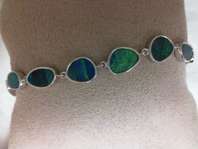Sterling Silver Australian Opal Doublet Bracelet
Adjustable