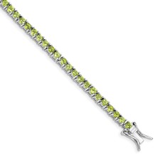 Sterling Silver Tennis Bracelet With 52=3.00Mm Round Peridots
Length: 7