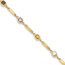 Yellow Gold 14 Karat multi gemstone  Bracelet