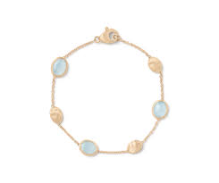 Marco Bicego 18 Karat Yellow Gold Aquamarine Siviglia Bracelet 7 Inch