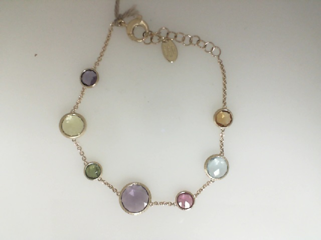 Marco Bicego 18 Karat Yellow Gold Mixed Gemstone Jaipur Bracelet 7 Inch