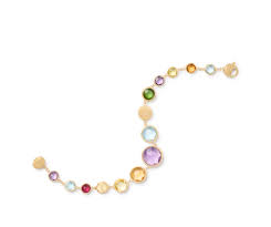 Marco Bicego 18 Karat Yellow Gold Mixed Gemstone Bezel Set Jaipue Bracelet 7 Inch