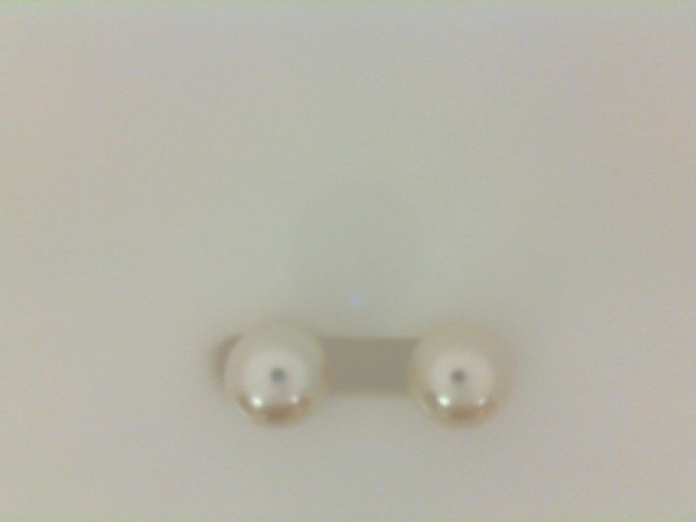 14 Karat Earrings With 2=5.50X6.00mm Round freshwater Pearls