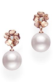 Mikimoto 8mm A+ Akoya Cultured Pearl Cherry Blossom Earrings in 18K Pink Gold
0.02ctw Diamonds