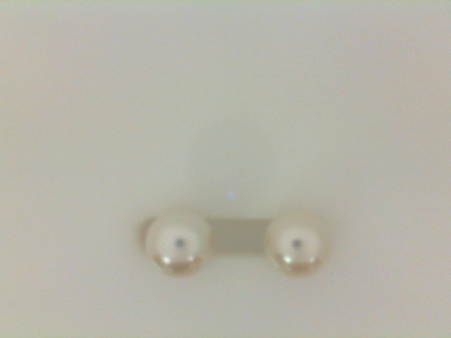 white Gold 14 Karat Cultured Pearl Earrings
