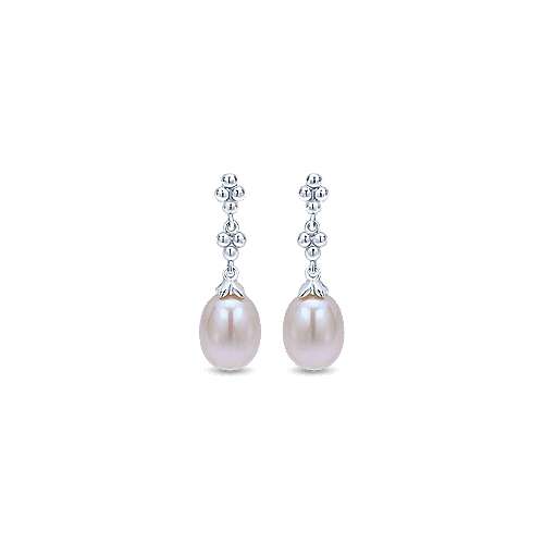 Gabriel & Co Sterling Silver Linear Pearl Earrings