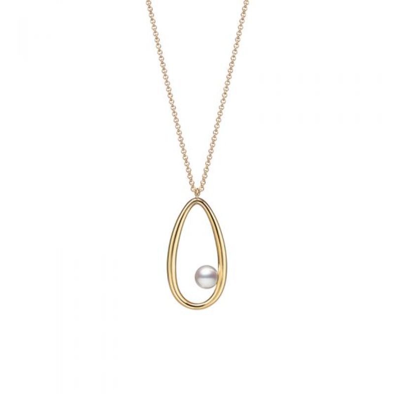 Mikimoto: Yellow Gold 18 Karat Pendant With One 7.25Mm Round Akoya A+ Pearl
On 24 INCH Adjustable Chain