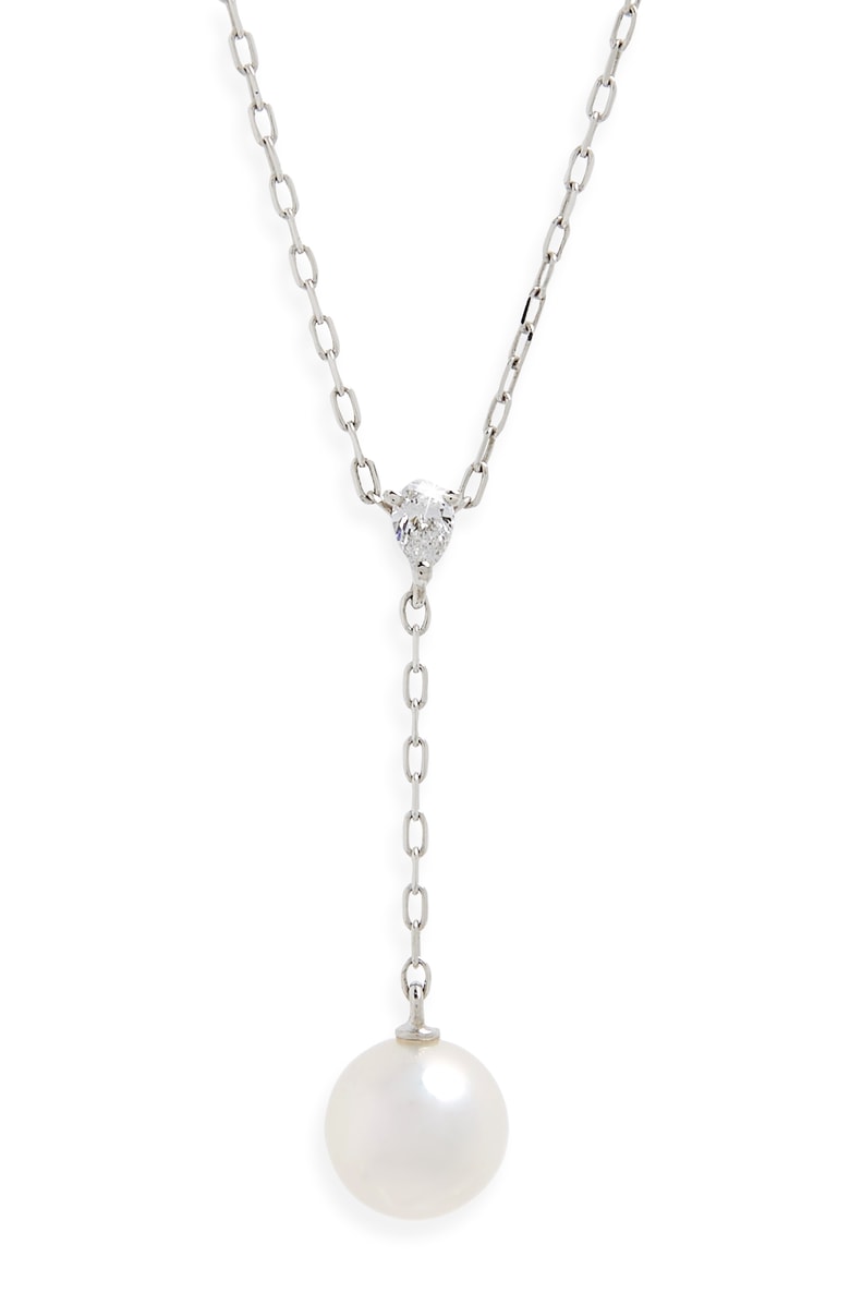 Mikimoto18K White Gold Pendant With One 7.5mm Round Akoya A+ Pearl And One 0.08Ct Pear G VS2 Diamond
Length: 16