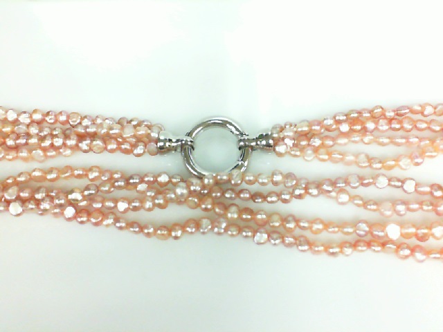 4 Strand Pink Freshwater Pearls with sterling clasp
Length: 16